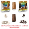 100 Piece Packs of Round 25mm - 1inch Felt Floor Protectors