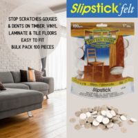 100 pack of Felt Floor Protectors 25mm Round Oatmeal Colour