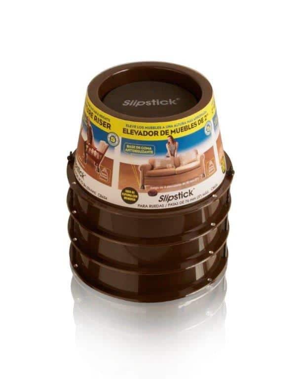 Slipstick Bed Risers/Furniture Risers 4 Pack Brown 5inch, 3inch, 2inch