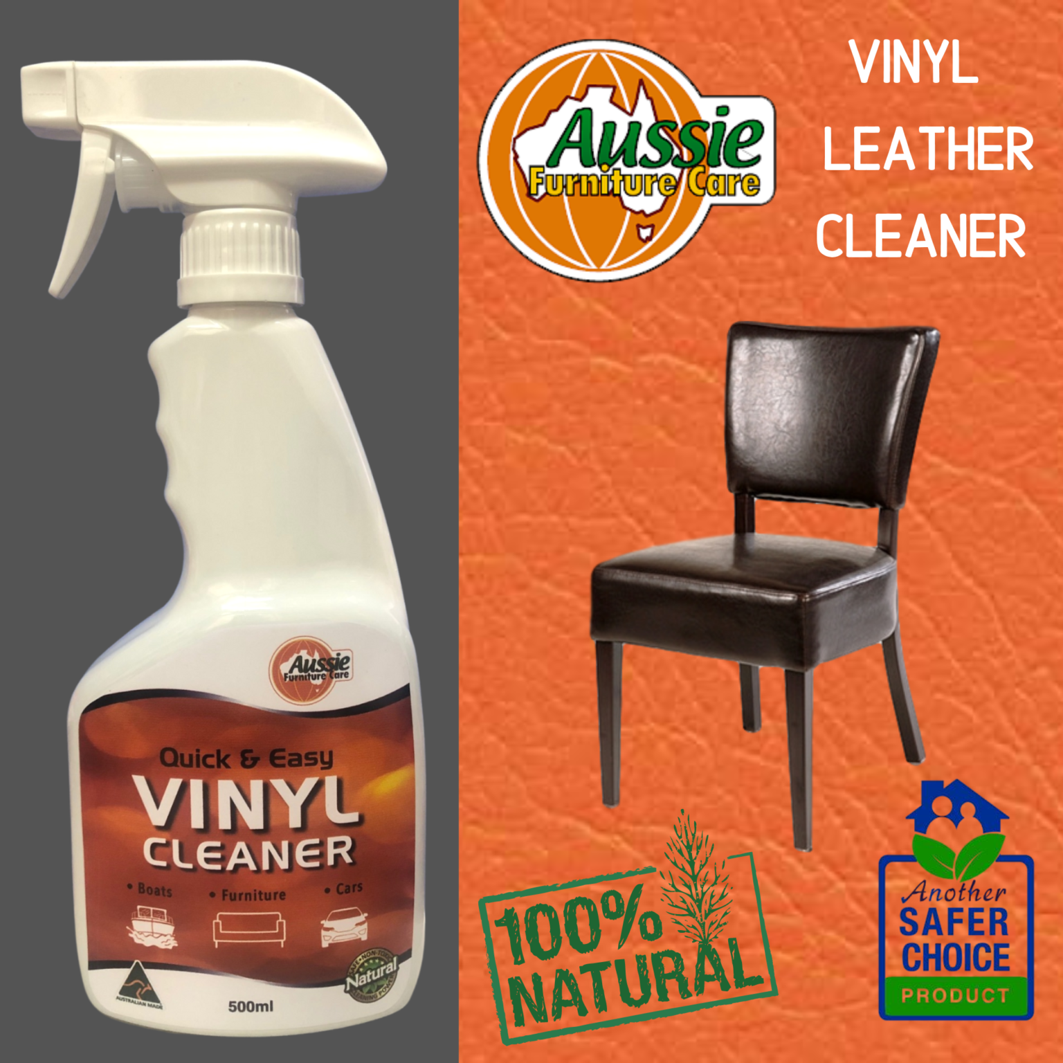 Aussie Furniture Care Vinyl & PU Cleaner 500ml Furniture Care Products