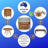 Aussie Furniture Wax Clear Uses Wheel