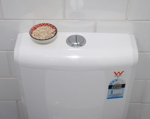 Bin Bombs in a Ceramic Bowl on Toilet Cistern Leaving Clean Fresh Scent