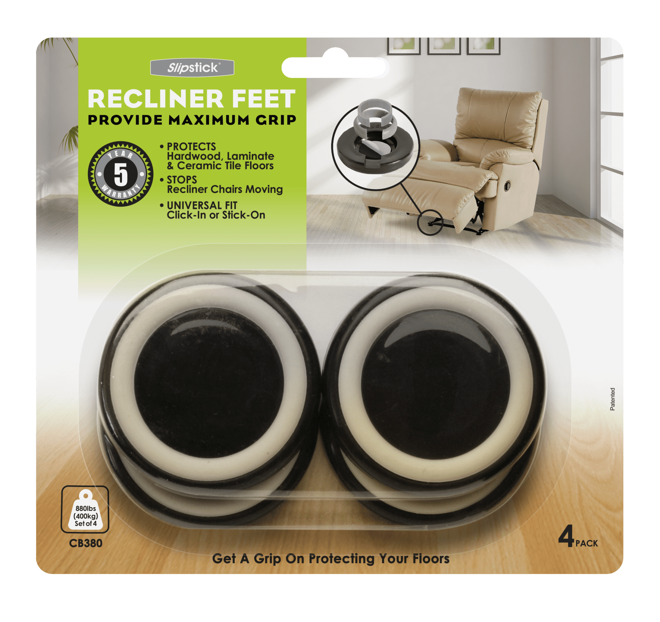 CB380 Slipstick Foot Large Gripper Feet & Floor Protectors for