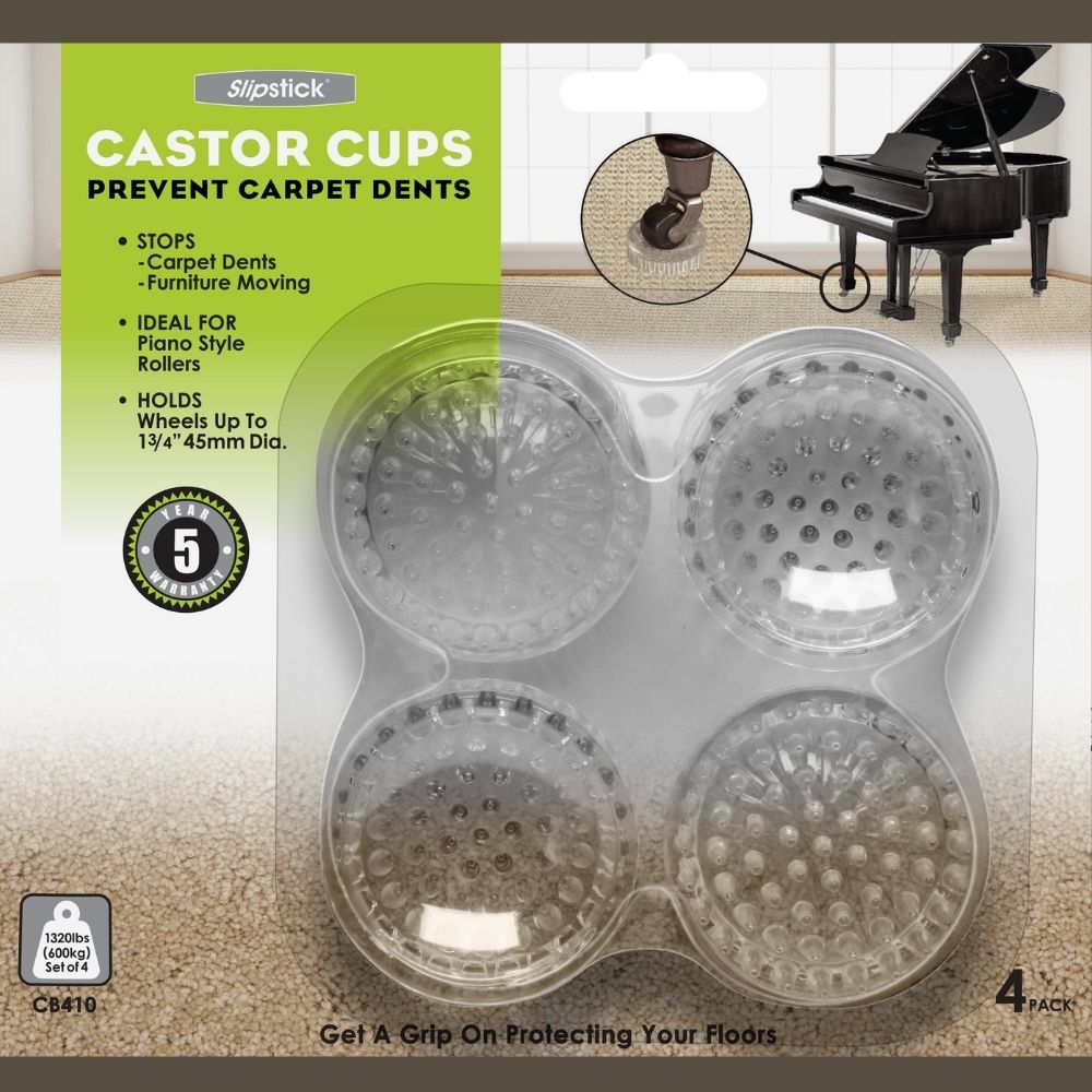 thumbnail image 2 of SUL Large White Castor Cups - Heavy Duty Furniture Floor Protectors (4pk Or 8pk) 2 of 5