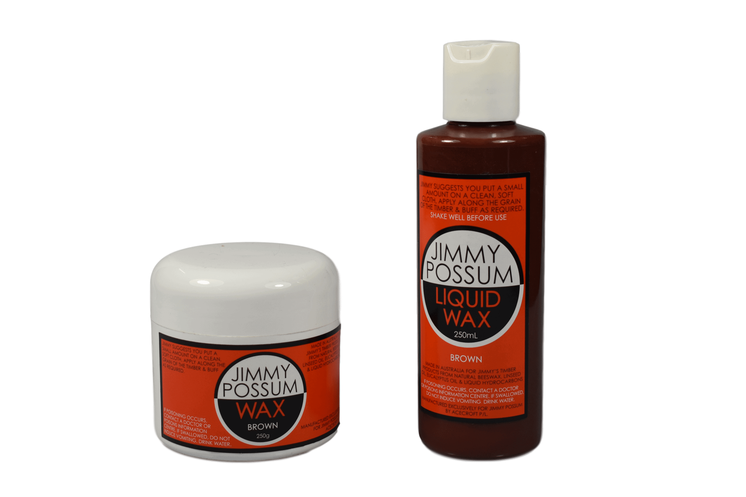 Jimmy Possum Furniture Wax Brown Combo Pack Furniture Care Products