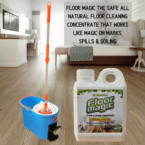 Floor Magic Floor Cleaning Concentrate 1 Litre Bottle with Mop & Bucket