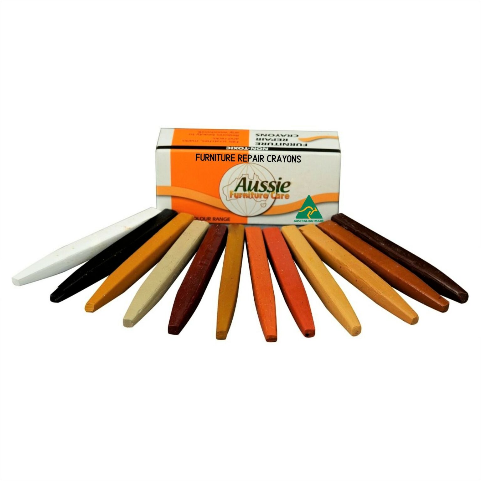 Furniture Repair Crayons Mixed Wood Tones 12 Pack Furniture Care Products