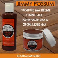 Jimmy Possum Furniture Wax BROWN Combo Pack 250gr Paste Wax & 250ml Liquid Wax Combo