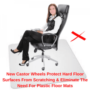 New Rubber Castor Wheels on Office Chair Protect Hard Floor Surfaces