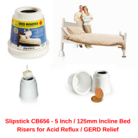 Slipstick CB656 - 5 Inch _ 125mm Incline Bed Risers for Acid Reflux _ GERD Relief