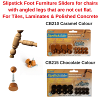 Slipstick Foot Furniture Swivel Sliders 19mm for Chairs