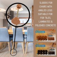 Slipstick Foot Furniture Sliders for Chairs with Angled Legs