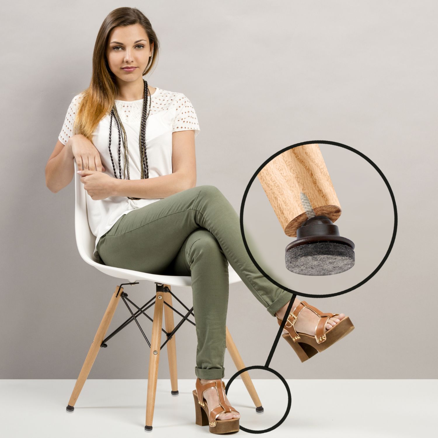 Slipstick Gorilla Felt Floor Protector Round Swivel For Chairs with Angled Legs CB259 for dining chairs 1B | Furniture Care Products Slipstick Gorilla Felt Floor Protector Round Swivel For Chairs with Angled Legs CB259 for dining chairs