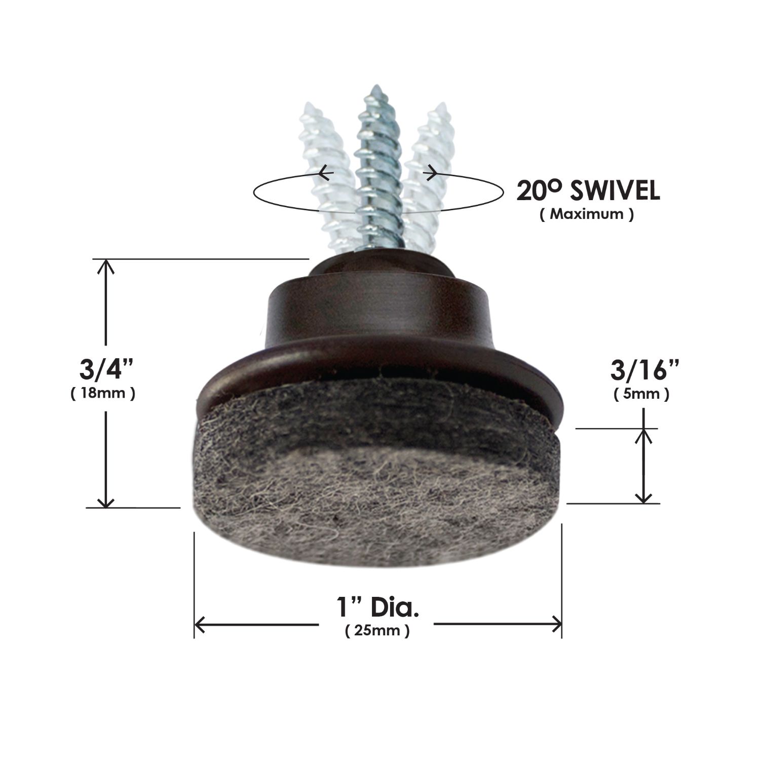 Slipstick Gorilla Felt Floor Protector Round Swivel For Chairs with Angled Legs CB259 Specifications | Furniture Care Products Slipstick Gorilla Felt Floor Protector Round Swivel For Chairs with Angled Legs CB259 Specifications