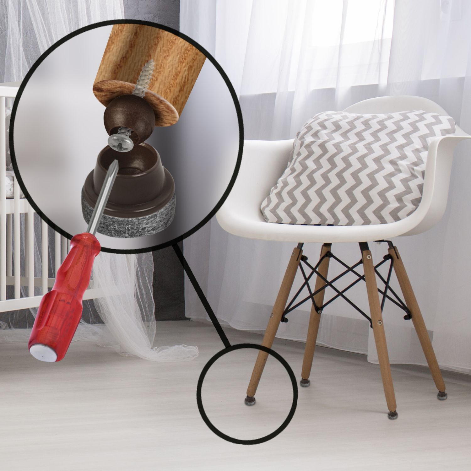 Slipstick Gorilla Felt Floor Protector Round Swivel For Chairs with Angled Legs | Furniture Care Products Slipstick CB259 Gorilla Felt Floor Protector Round Swivel For Chairs with Angled Legs