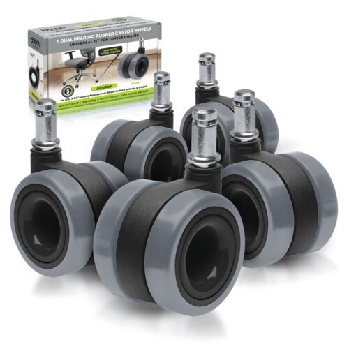 Slipstick Rubber Castor Wheels Dual Bearing 60mm Diameter 1C