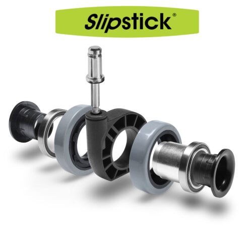 Slipstick Rubber Castor Wheels Dual Bearing 60mm Diameter 1G