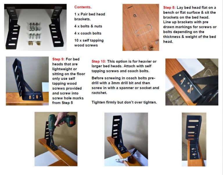 How to fit bed head brackets to a bed ensemble & bed head Furniture Care Products